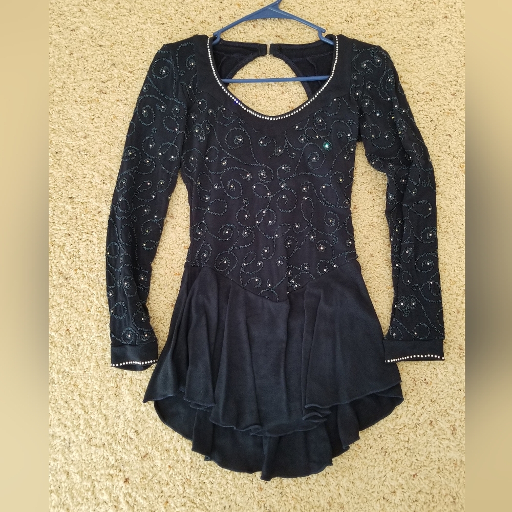 Capezio Womens Navy Blue Skating/Dance Dress with beading
